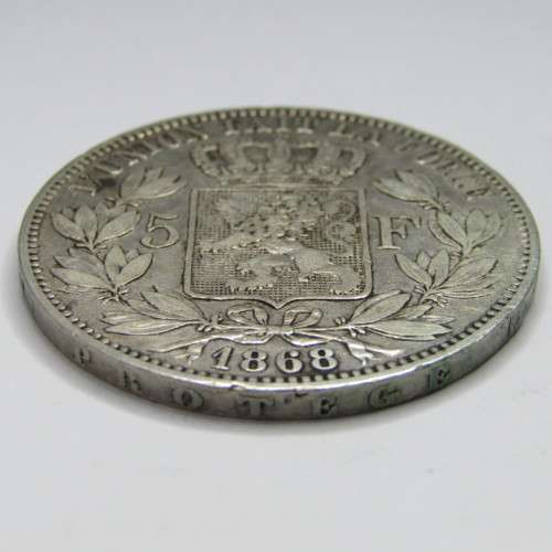 1868 Belgium 5 Francs - KM#24 Position A
