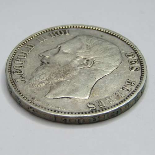 1868 Belgium 5 Francs - KM#24 Position A
