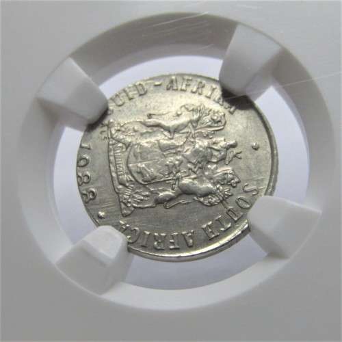 1988 South Africa 1c struck on A 5c planchet 2.5 grams mint error AU Details OBV scratched graded by