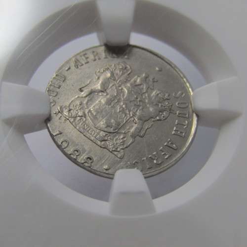1988 South Africa 1c struck on A 5c planchet 2.5 grams mint error AU Details OBV scratched graded by