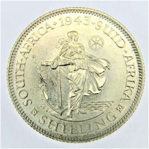 1943 SA Union Shilling - choice UNC