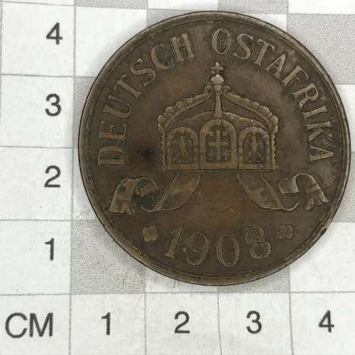 1808 J German East Africa Large 5 Heller - XF - Scarce