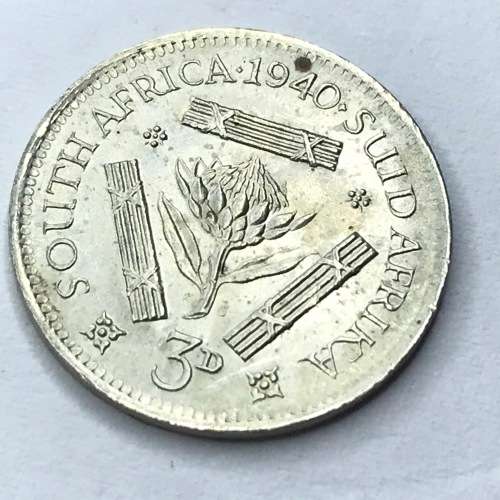 1940 SA Union Threepence tickey - UNC