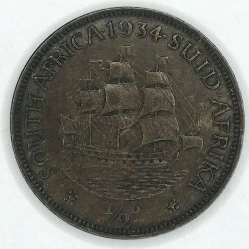 1934 SA Union Half Penny - EF