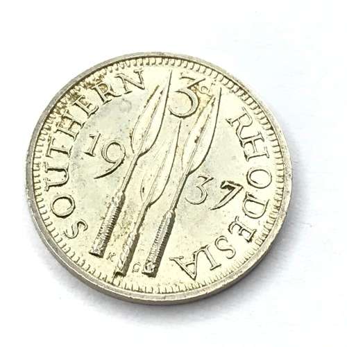 1937 Southern Rhodesia Three Pence - UNC with lustre