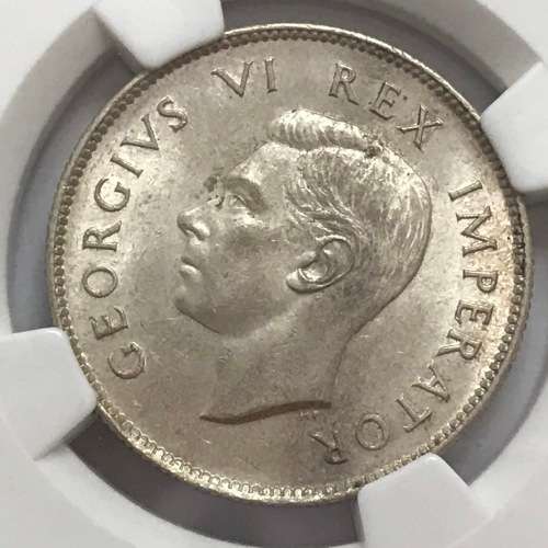 1944 SA Union 2 Shillings graded AU58 by NGC - Only 14 coins graded better