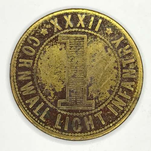 Cornwall Light Infantry Regimental canteen token
