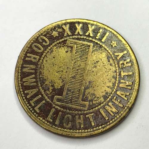 Cornwall Light Infantry Regimental canteen token