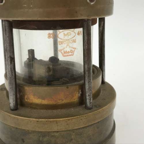 Original Brass Mine lamp - made by DOEP ENG. WORKS BOKSBURG - Cambrian type - excellent