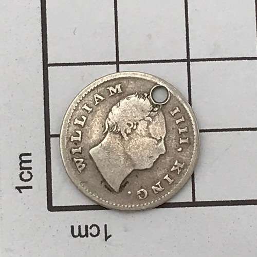 1835 East India Company silver Quarter Rupee - holed
