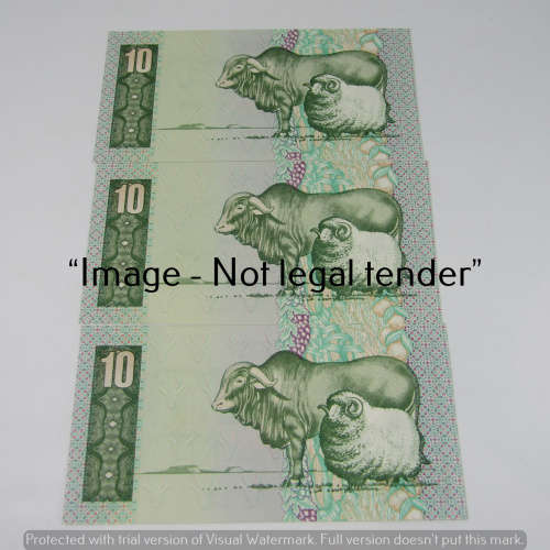 GPC de Kock 3rd Issue R10 bank notes - Lot of 3 uncirculated with consecutive numbers