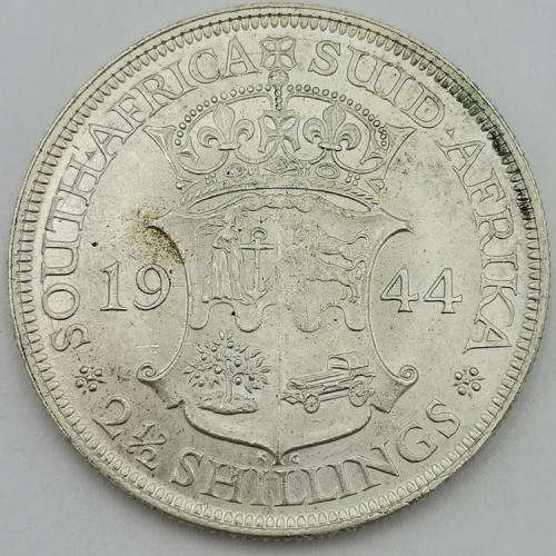 South Africa 1944 half crown AU + / very close to uncirculated