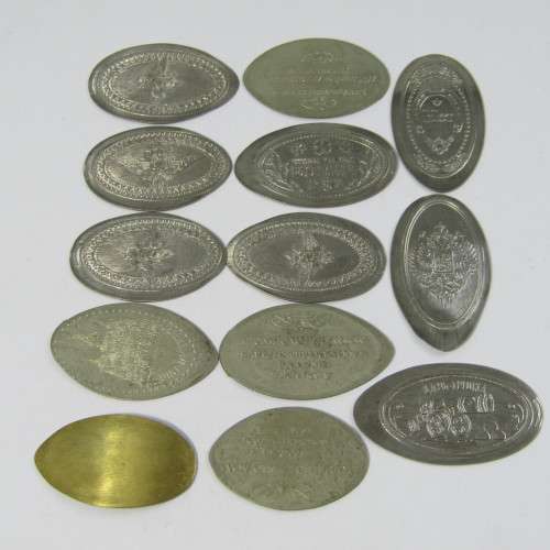 Lot of 13 Russian elongated coins