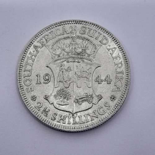 South Africa 1944 half crown AU + with full lustre