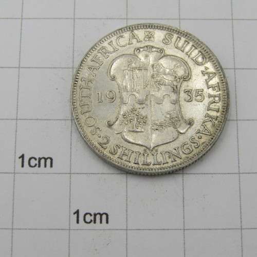 South Africa 1935 Silver George V 2 shilling florin EF+ / AU