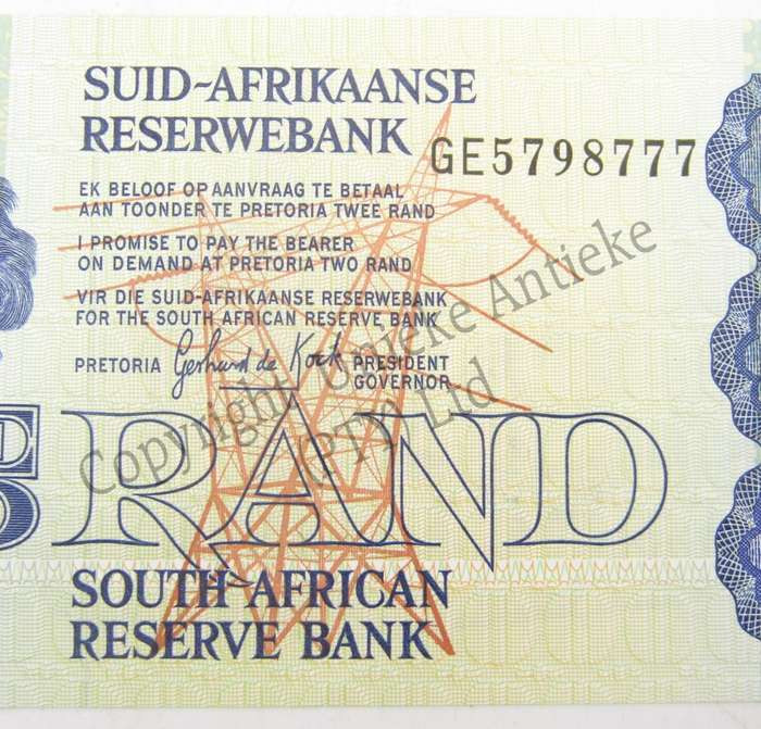 Lot of 7 Gerhard de Kock R2 banknote with consecutive numbers - 1984