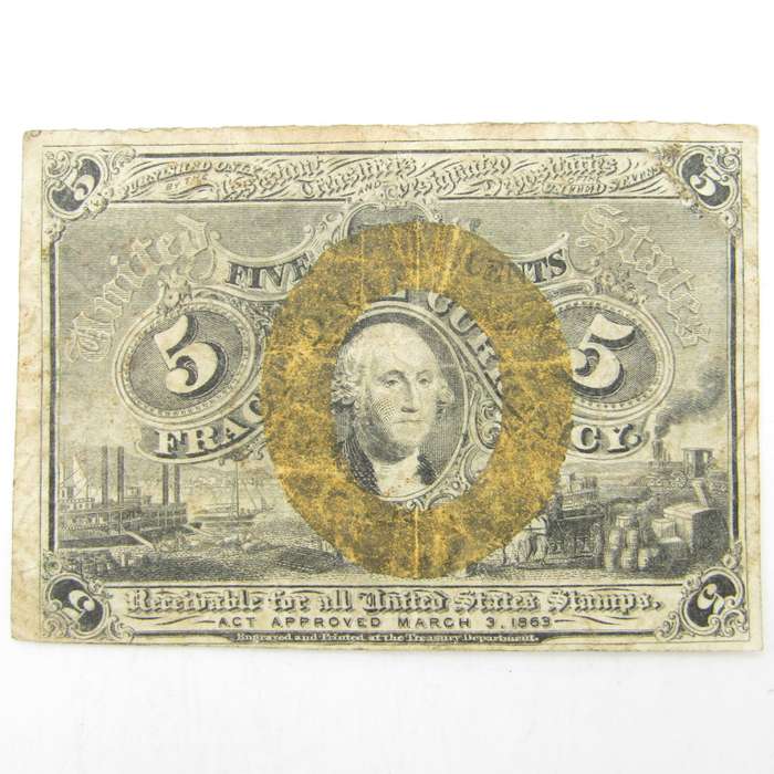 US postal currency note 1863 - 5 cents