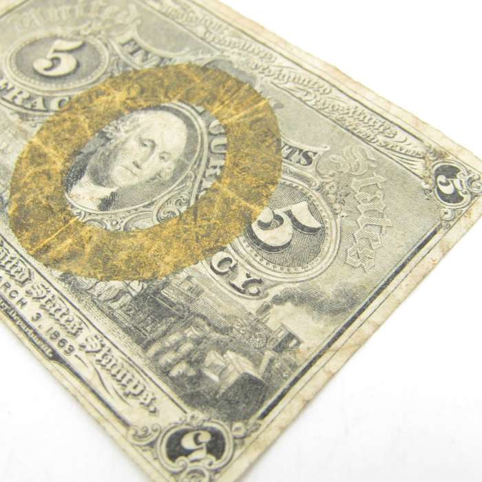 US postal currency note 1863 - 5 cents