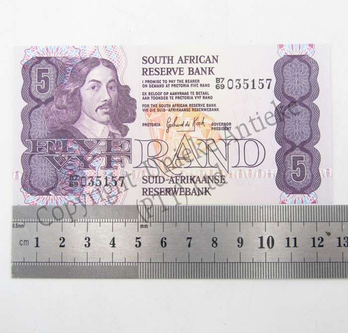 GPC de Kock 3rd Issue lot of 6 uncirculated R5 notes in sequence