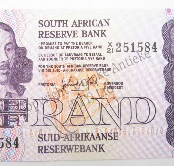 Lot of 8 GPC de Kock 3rd issue R5 notes - Replacement banknotes in sequence