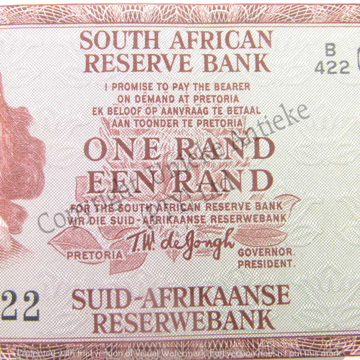 Lot of 7 x 1975 TW de Jong R1 banknotes with consecutive numbers