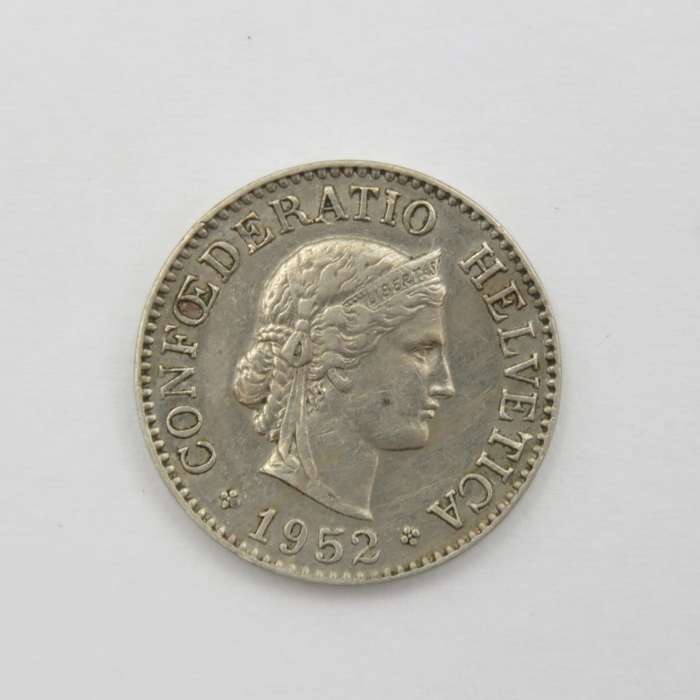 Switzerland 1952 Ten rapper (error on 2 of 1952)