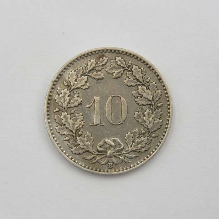 Switzerland 1952 Ten rapper (error on 2 of 1952)