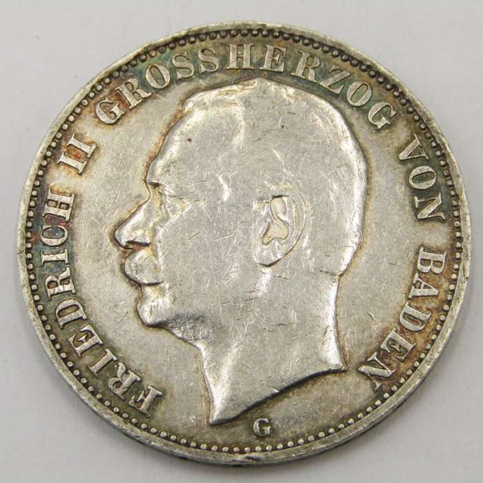 German Reich 1909 Drei Mark G - Baden XF