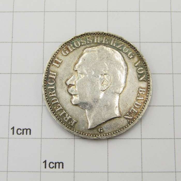 German Reich 1909 Drei Mark G - Baden XF