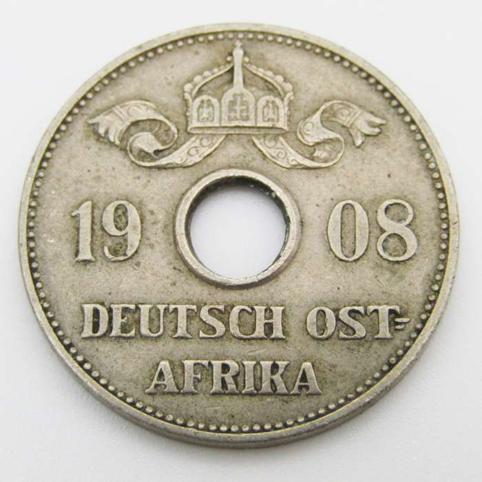 German East Africa 1908 J 10 Heller VF+