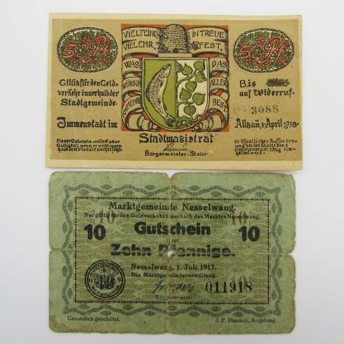 Germany lot of 4 Antique banknote tokens