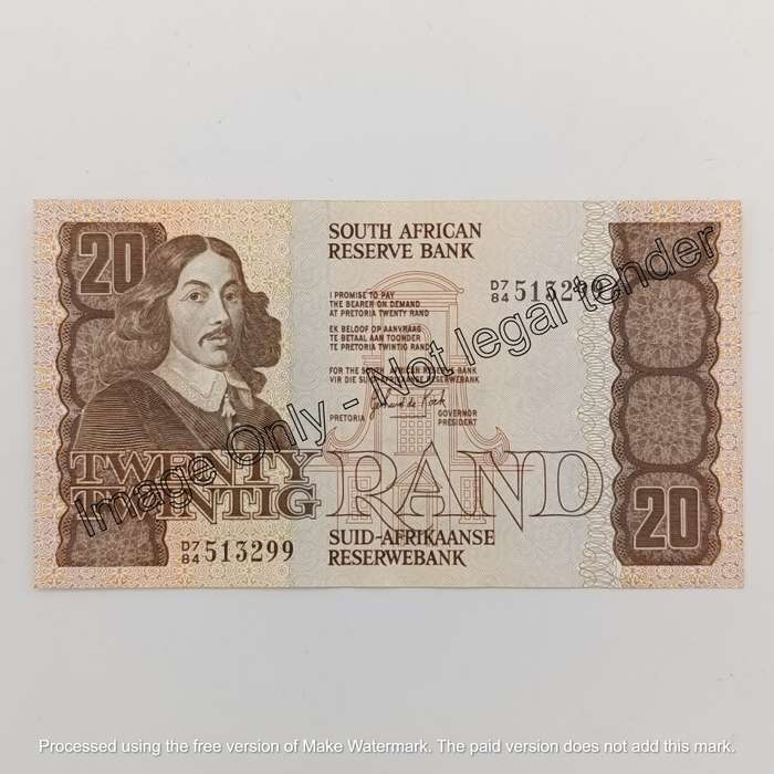 Lot of 3 GPC de Kock R20 banknotes - unused - some creases