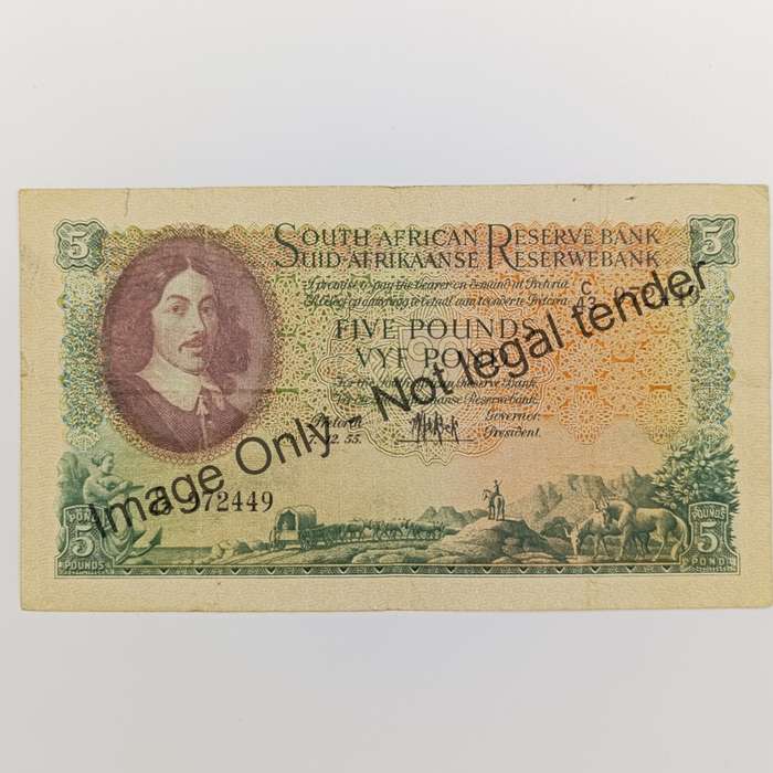 M.H de Kock 7-12-55 Five Pound banknote