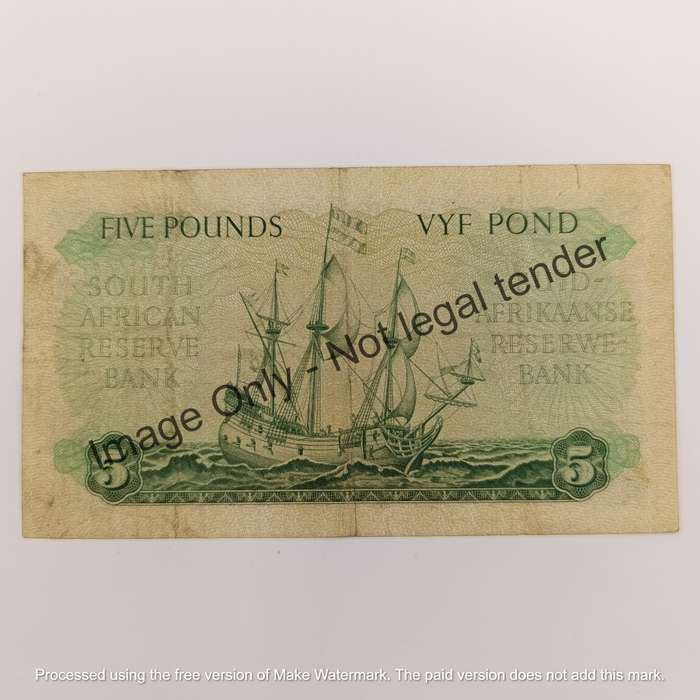 M.H de Kock 7-12-55 Five Pound banknote