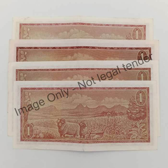 TW de Jongh 4 x 1`st, 2nd & 3rd issue R1 notes 1967, 1972, 1973 & 1975