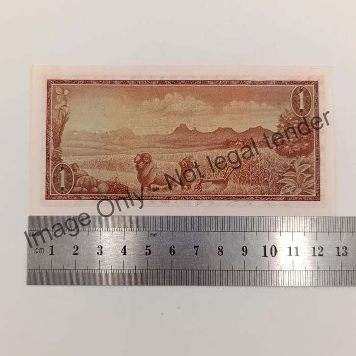Lot of 2 TW de Jongh R1 banknotes 1967 & 1972 First Issue uncirculated with paperclip crease