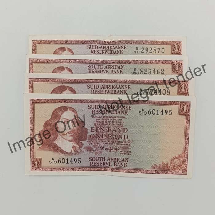 TW de Jongh 1967, 1972, 1973 & 1975 R1 banknotes - all years Issued