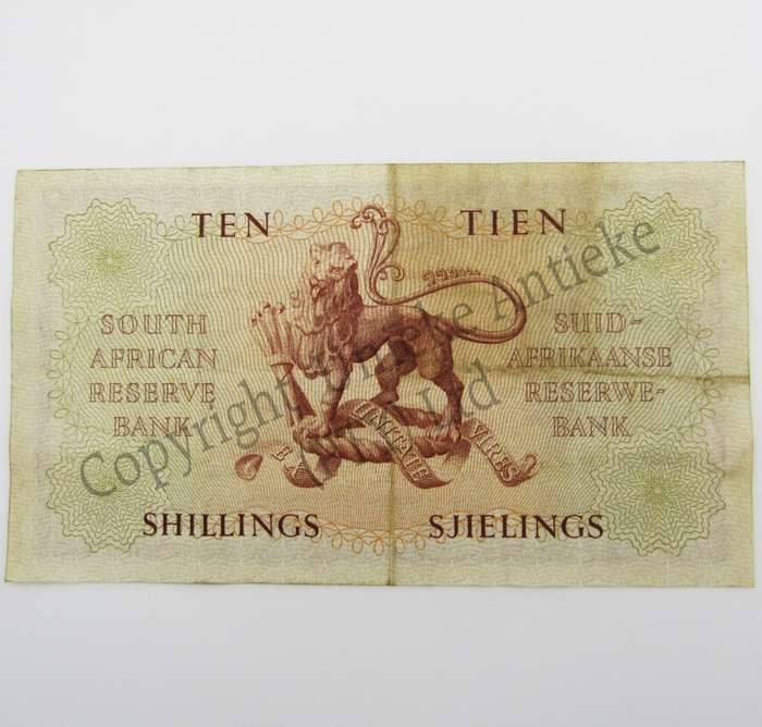 MH de Kock Ten Shillings 1950 A/E A33 VF