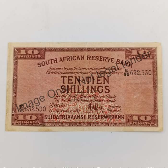 MH de Kock Ten Shillings 1947 banknote VF+