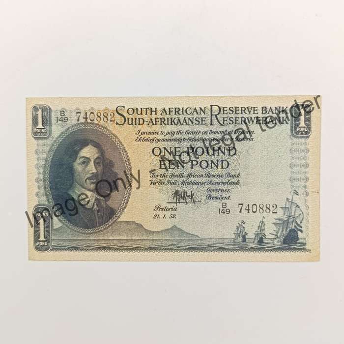 MH de Kock one pound 21-1-52 E/A B149 EF+