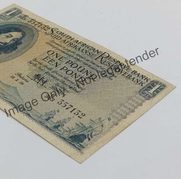 MH de Kock one pound 13-3-59 - E/A - B363 AU creases dents