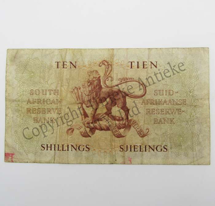MH de Kock Ten Shillings 1951 - A/E - A39 - F+