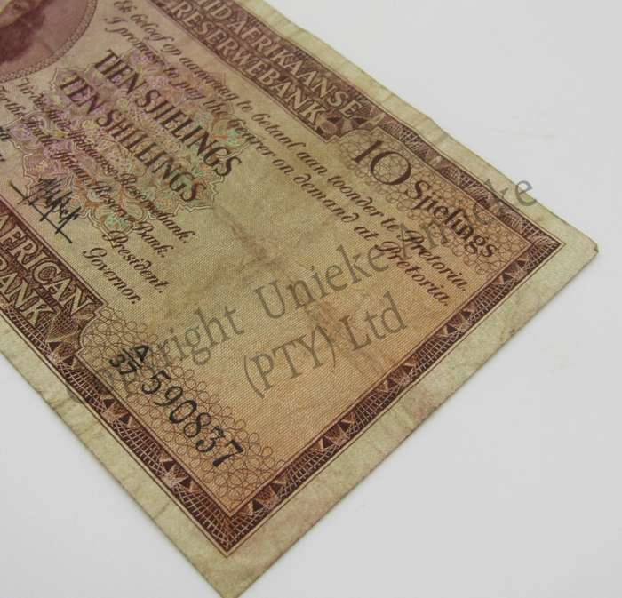 MH de Kock Ten Shillings 1951 - A/E - A37 - aVF