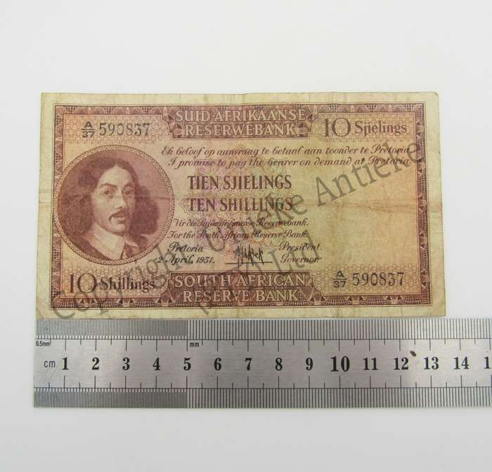 MH de Kock Ten Shillings 1951 - A/E - A37 - aVF