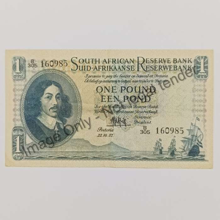MH de Kock one pound 22-10-57 - E/A - B305 - EF