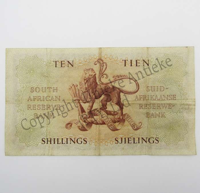 MH de Kock Ten Shillings 1950 - E/A - A32 - VF