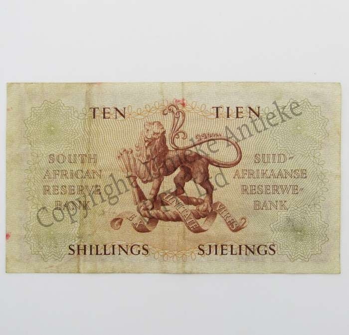 MH de Kock Ten Shillings 1950 - E/A - A32 - VF+