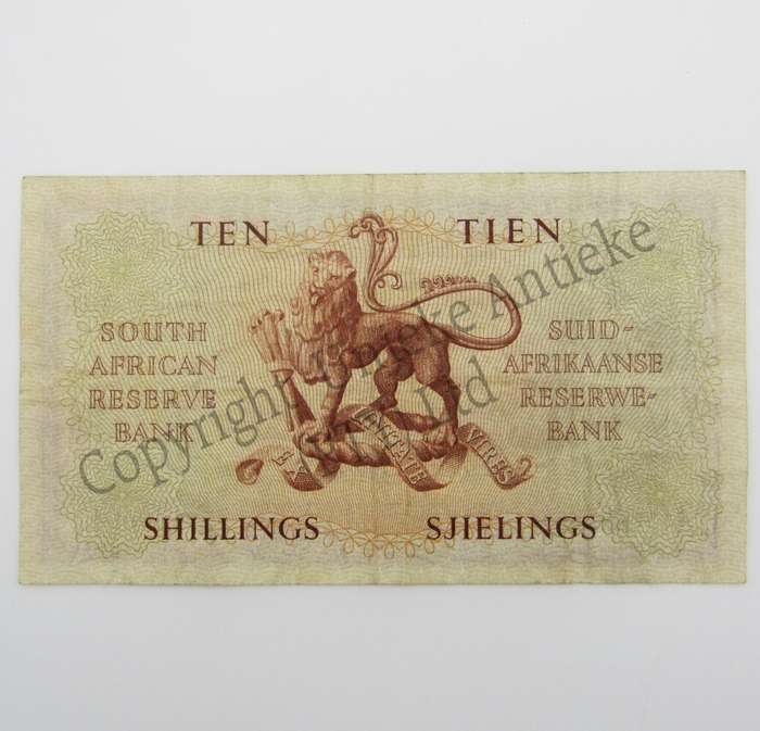 MH de Kock Ten Shillings 1950 A/E - A31 - VF+