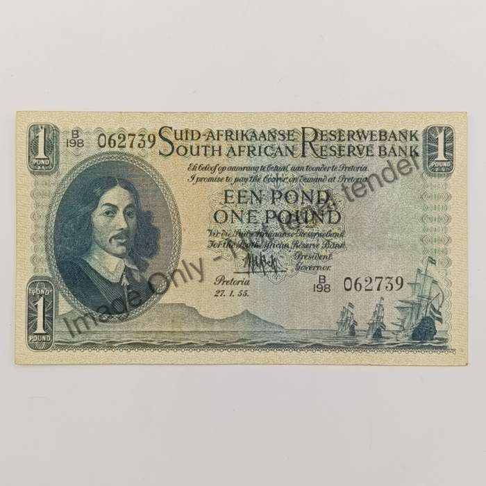 MH de Kock one pound 21-1-55 - A/E - B198 - AU dents & creases