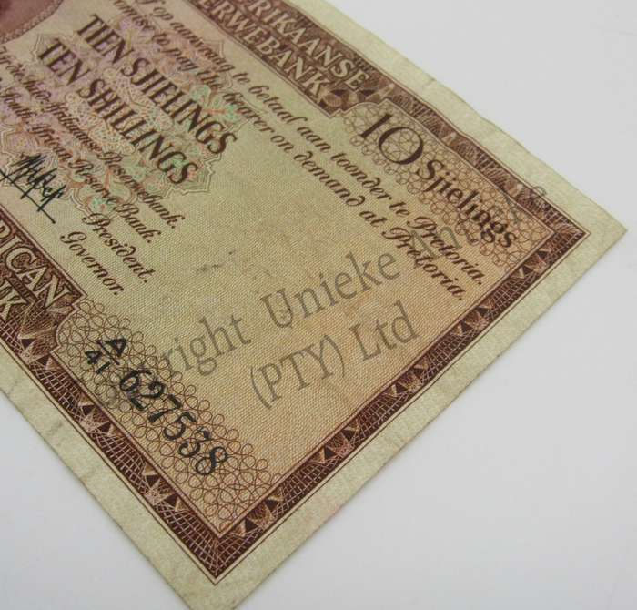 MH de Kock Ten SHillings 1951 - A/E - A41 - VF